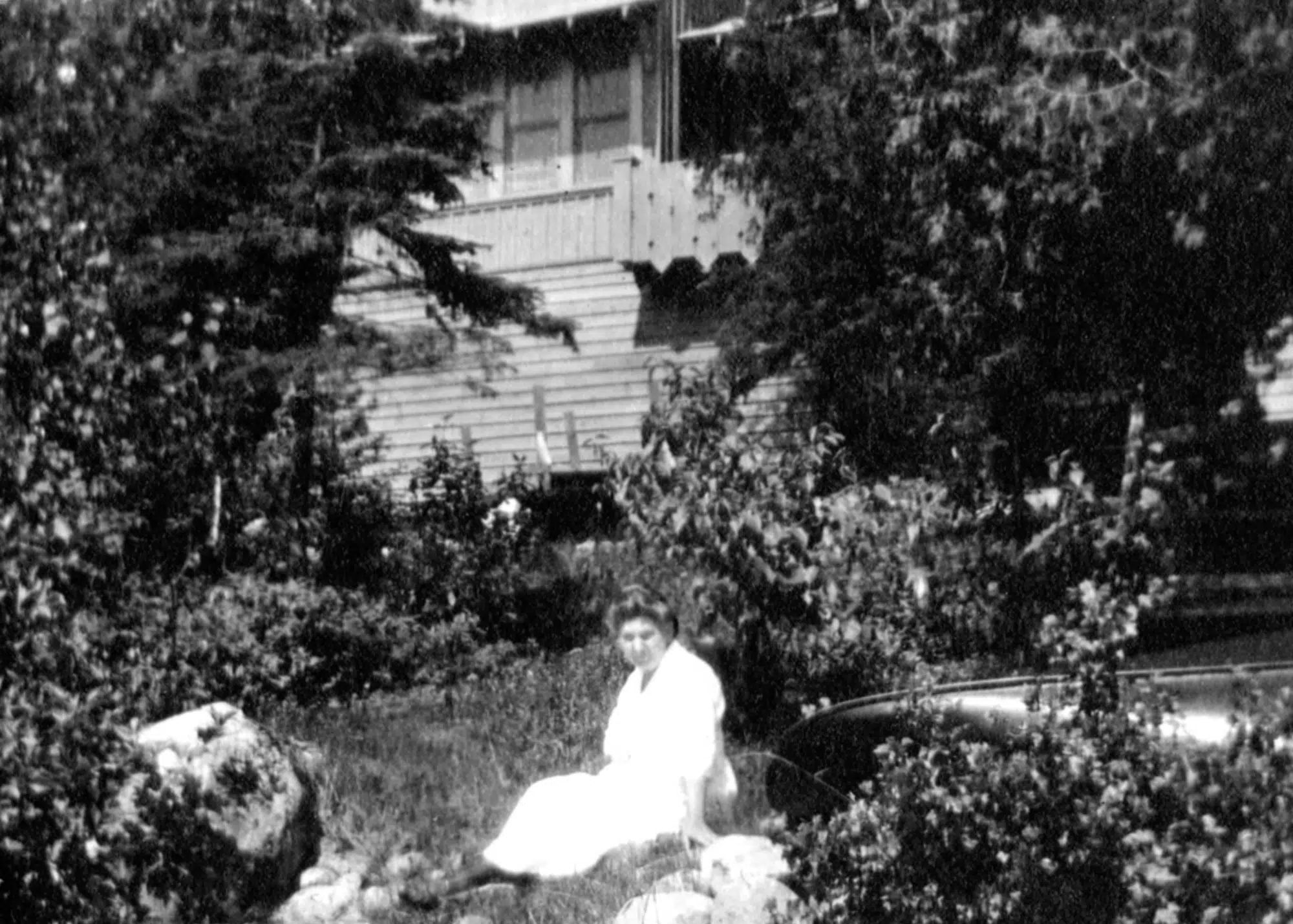 Aldo Leopold’s relative, Marie Lord, on vacation at Les Cheneaux. Ca. 1910-19.