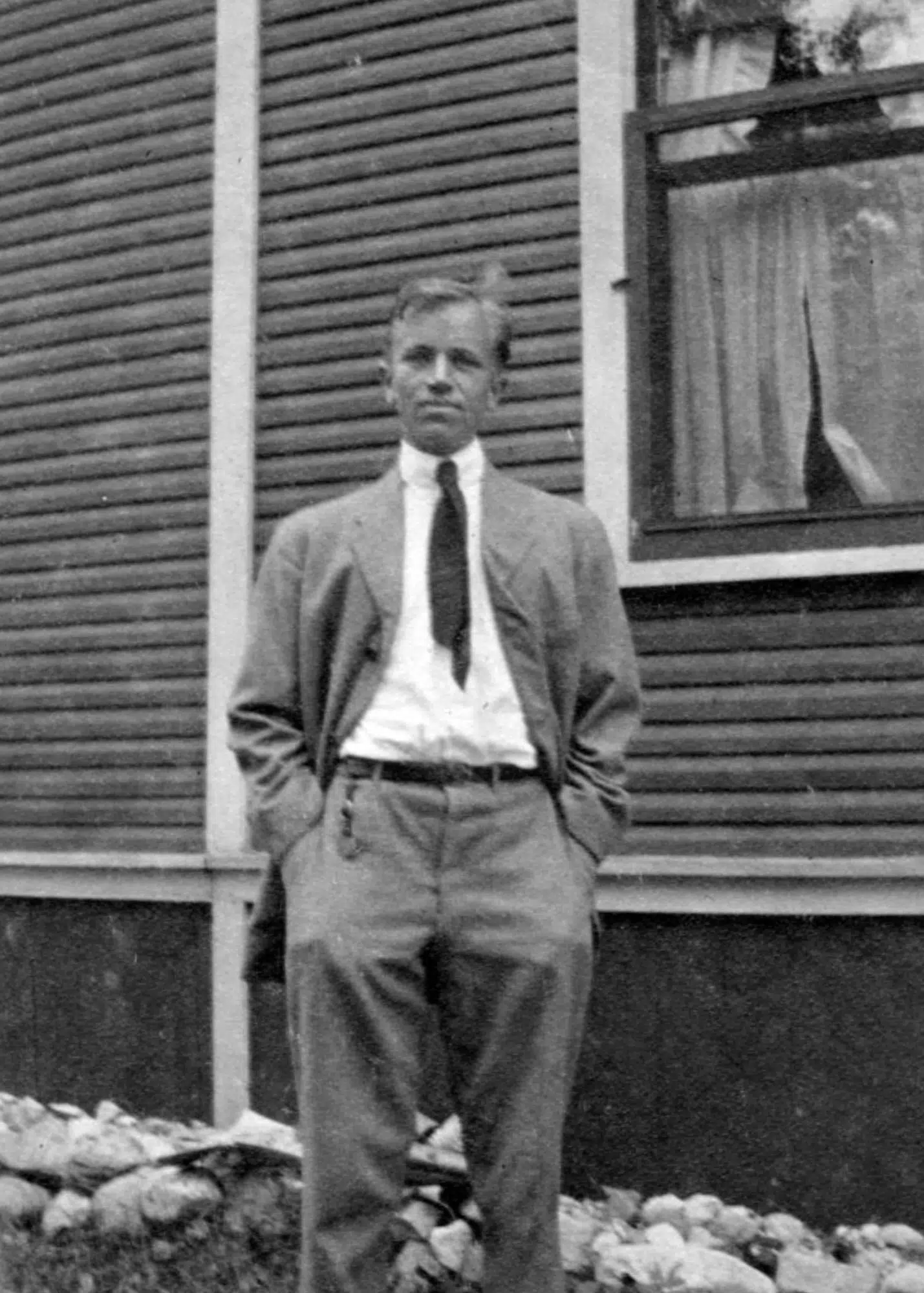 An informal portrait of Aldo Leopold at Les Cheneaux, ca. 1908.